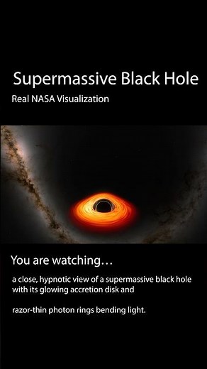 Journey to a Supermassive Black Hole — Accretion Disk and Photon Rings Visualized by NASA