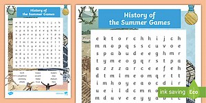 History of the Summer Games Word Search