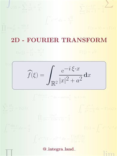 IntegraLand | Evaluating a 2D Fourier Transform! More problems and details like this available in the Calculus Bundle! Hit the like and save button if... | Instagram
