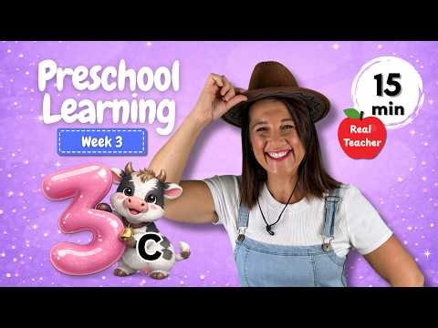 💛Week 3: Learn the Letter C, Number 3 & Calm Big Feelings 💛 Preschool Learning (Ages 1–6)