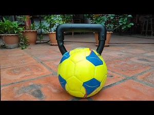 DIY Homemade How To Make Kettlebell From Ball & Cement