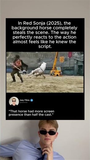 In Red Sonja (2025), the background horse completely steals the scene.