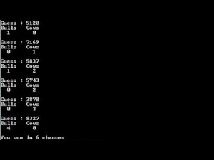 Bulls and Cows game in C