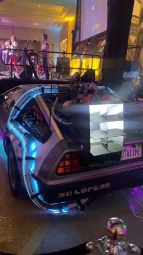This New Year’s Party Had a REAL DeLorean Time Machine 🤯 #backtothefuture #80s #shorts