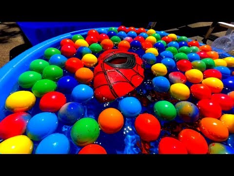 1000 Water Marble Run ☆ Rolling Rotating Bucket + Transparent Tunnel + Spider-Man