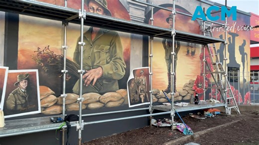 Terri Tuckwell shares the stories that make up her latest mural ahead of the Bega Memorial Gates centenary on Saturday. | Bega District News