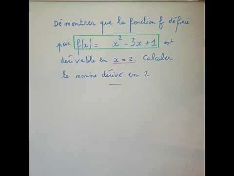 Calculer le nombre dérivé (fonction du second degré) - Première