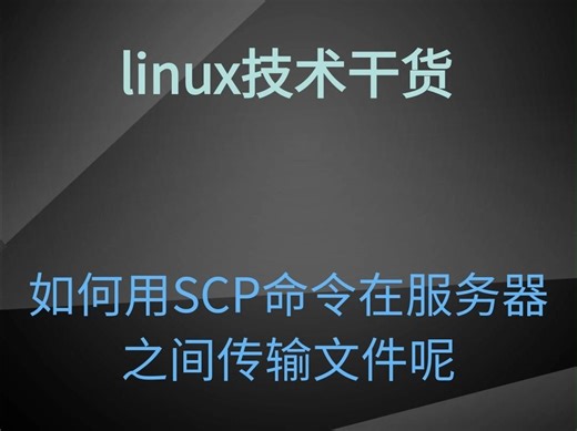 如何用SCP命令在服务器之间传输文件呢