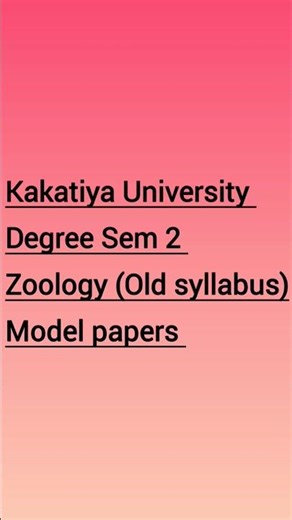 Zoology Model Papers 🐾 | Degree 1st Year Sem 2 (Old Syllabus) | Backlog Students Must Watch