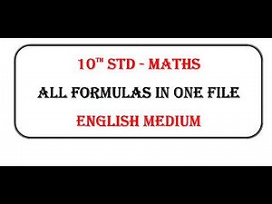 10th Maths Formulas | All chapters | 5 minute maths
