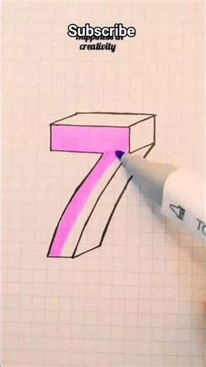 How to draw a 3d 7 #art #drawing #shorts #vairal #trending #shortsfeed #diy #3d #7 #3ddrawing #easy