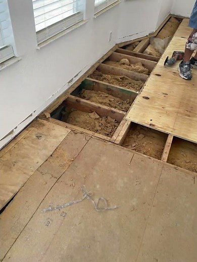 Back at it! Mobile home floor repair on N St Thomas #remodel #flooring #homeimprovement