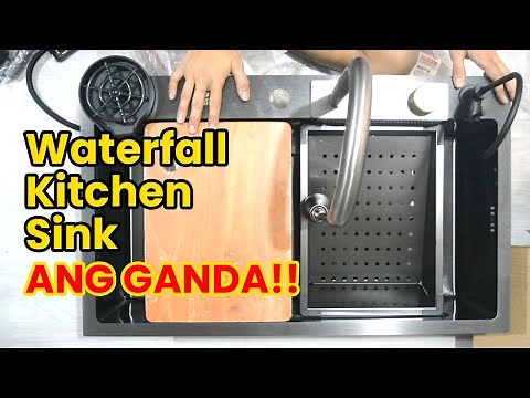 Shopee - Black Nano 304 stainless steel waterfall kitchen sink | Review and Unboxing (Part 1)