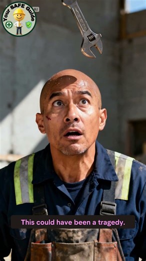 No Helmet, Falling Object #SafetyFirst #AccidentPrevention #PPE