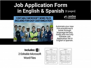 Employment / Job Application Forms in English & Spanish | Attract Diverse Talent That Can Help You Cater to A Larger Client-base Today! - Etsy