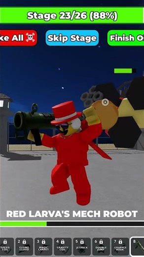 fighting with robot RED LARVA PRISON RUN! #roblox #robot #shorts