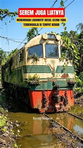 LOKOMOTIF DIESEL KERETA API CC200 TERBENGKALI DI TEMPAT BERAIR #keretaapi #railway #shorts #trending