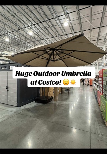 Spotted this huge 11.4 ft outdoor umbrella with rolling base! Perfect for outdoor use or hosting! 👏☀️ Follow @costco.savvy for more Costco finds & deals! 🤗 #costcofinds #outdoorliving #patiofurniture #costcodeals #homefinds