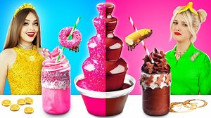 1.5M views · 10K reactions | Expensive vs Cheap Chocolate Fountain Fondue Challenge | Ratata | Facebook