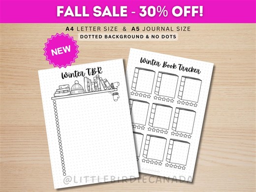 Winter to Be Read - TBR List - PRINTABLE Journal Page - Book Tracker - Reading Journal - Reading Tracker - Digital Planner - Etsy