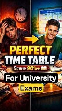 Perfect Study Time Table for University Exams 📚 Best Exam Time Table (Proven Plan)