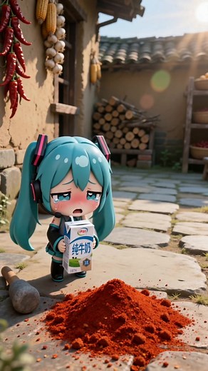 Miku Cries After Spicy Chili Peppers: Cute Anime Moment