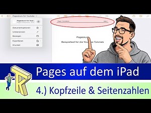Pages on iPad: 4. Header (or footer) line with page numbers
