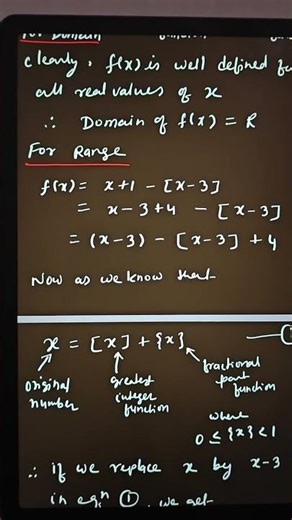 range of greatest Integer function