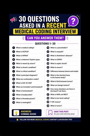 30 Medical Coding Interview Questions 🔥 | Can You Answer Them?
