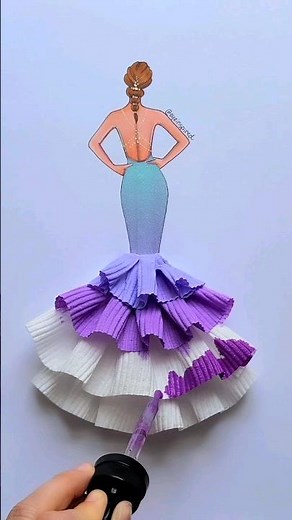 How to make a dress using Tape and a paper towel 💜 #art #artist #artwork #fashion #style #design