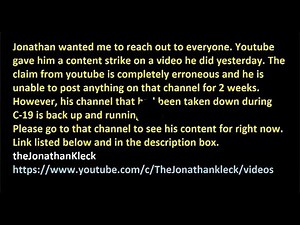 Message from Jonathan - New Channel re-direct - 10.29.25