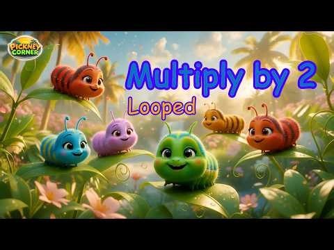 2 x 2 | Multiply by 2 Song for Kids - Looped