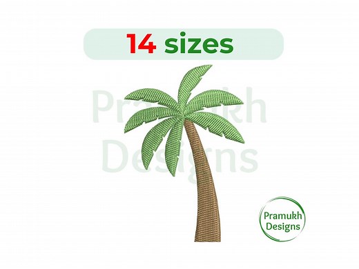 Palm Tree Embroidery Design (1–7.5 Inch) – Mini Palm Tree, Silhouette, Plant Design, Filled Stitch, Instant Download Digital File - Etsy