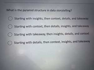 What is the pyramid structure in data storytelling?Starting wi... | Filo