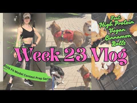 Week 23 Prep Vlog with Vegan High Protein Cinnamon Roll Recipe