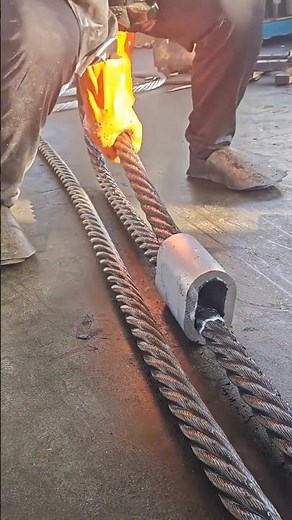 Threading Wire Rope into an Aluminum Buckle.
