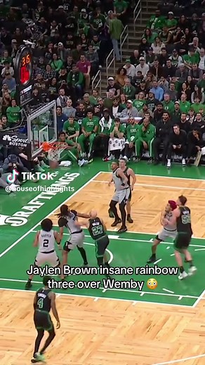 Jaylen Brown's Stunning Three-Point Shot Over Wemby