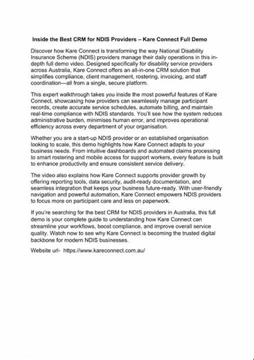 Inside the Best CRM for NDIS Providers – Kare Connect Full Demo