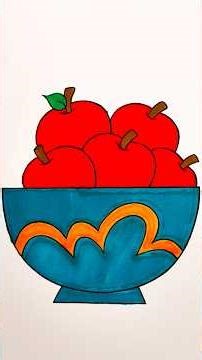 Coloring a Bowl of Apples 🍎 ASMR | Relaxing Coloring Sounds 🧺✨ #asmr #shorts