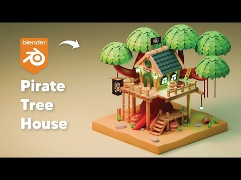 How I made Stylized Tree House in Blender 4.2 [Timelapse] | BEY 3D