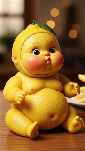 The Ultimate Pucker Face! 🍋Sour Power: The Lemon Baby’s First Bite #asmr #eatingsounds #ai #aiasmr