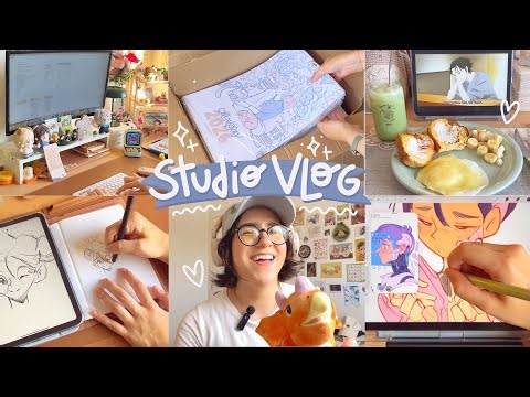 🍵🐈 studio vlog #26 | unboxing huion note, lancei um calendário de parede, ilustrações & novidades 🤎