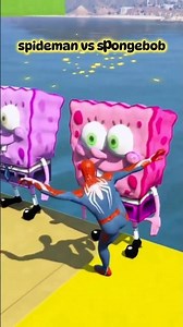 Spider-Man vs SPONGEBOB Army! 🧽🥊 Who Flies Furthest? #Shorts