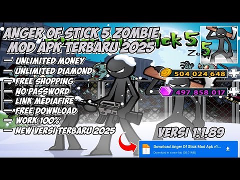 DOWNLOAD Anger of Stick 5 Zombie Mod Apk v1.1.89 Terbaru 2025 Unlimited Money Unlimited Diamond
