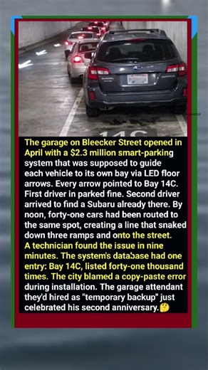 😱♥️VERY SMART PARKING GARAGE ASSIGNS EVERY CAR THE SAME SPOT 🚗 #shorts