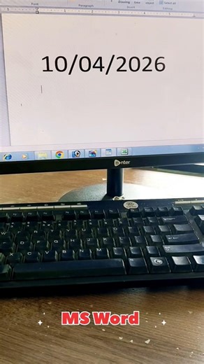 ms word mein date and time ki shortcut ki🖥️#computer #viral #shorts