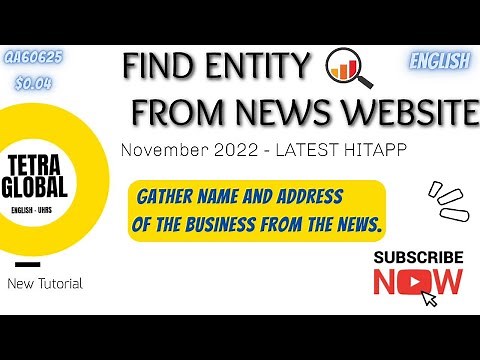 FIND ENTITY FROM NEWS WEBSITE | TETRA GLOBAL | UHRS |POPULAR YOUTUBE VIDEO LEARNING | ENGLISH