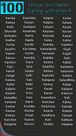 100 Unique girls names starting with letter K #girlsnames #babynameideas
