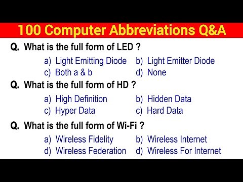 Computer Abbreviations Questions and Answers