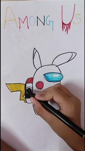 Pikachu skin among us #shorts #drawing #amongus